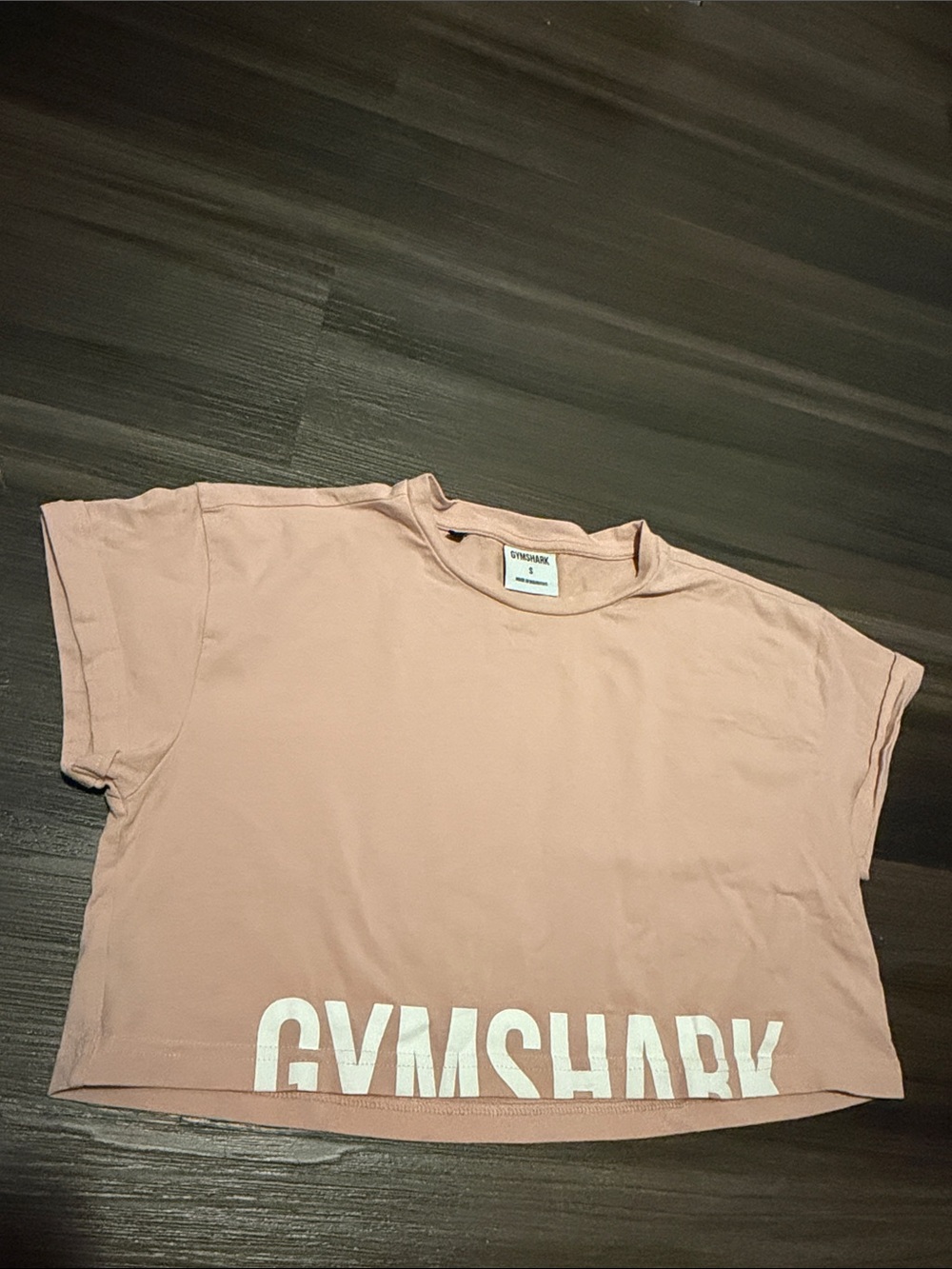 Gymshark Cropped Tee in Blush Pink with White Logo